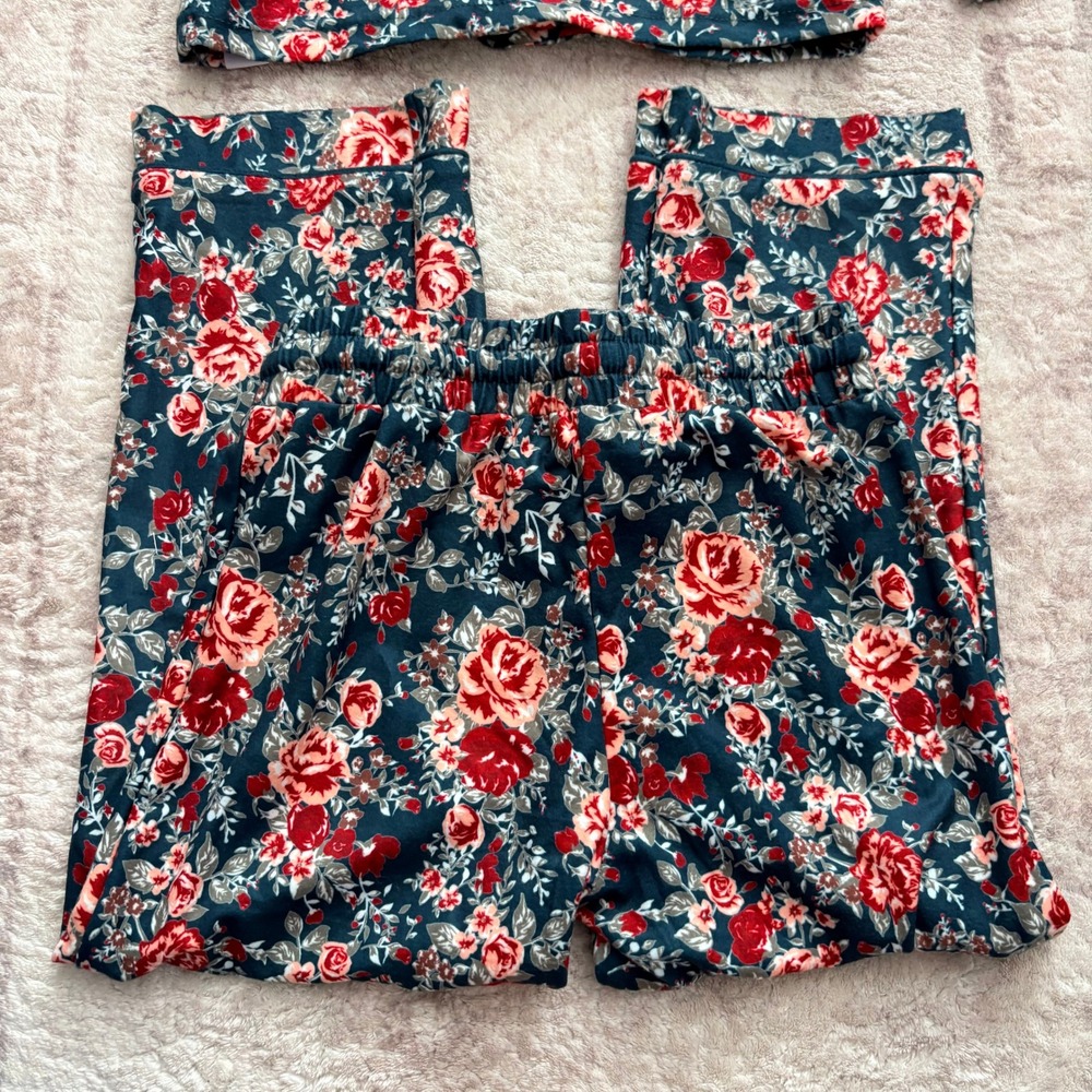 Sweet Honey Girls Christmas Holiday Floral Pajamas Set 4T New Long Sleeve Pants - Picture 6 of 10